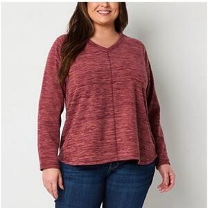 🍎  St. John’s Bay Plus Size Fleece Sweatshirt – 4X 🍎